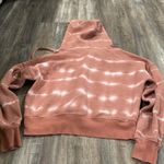 Free People  FP Movement Tie Dye Believer Lace Up Sweatshirt Mauve & White XS Photo 11