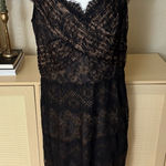 Tadashi Shoji Black Lace Dress Size 16 Formal Cocktail Photo 0