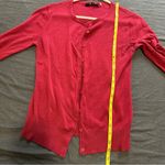 Women's Red Cardigan Sweater Quarter Length Cozy Soft Y2K Burgundy Casual Photo 4