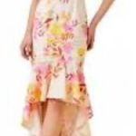 Pink and Yellow High Low Sundress Square Neckline Size M Photo 0