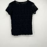 East 5th Womens Black 3D Lace Semi Sheer Gotic Blouse Fairy Fairygoth Grunge Petite Large Photo 5