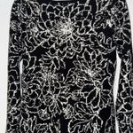 Cynthia Rowley Knit Sweater Dress Black & White Floral Print Women’s XS NEW Photo 5
