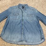 American Eagle  Outfitters Blue Paisley Denim Shirt Photo 0