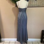 Lulus NWOT Glamorous Persona Grey Satin Pleated Sleeveless Tulip Maxi Dr… Photo 5