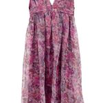 Lulus NWT Glam Party Garden Romance Magenta Floral Print Organza Maxi Dress XL Photo 13