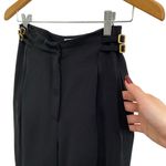 VTG 80’s Trouser Pants With Gold Embellished Buckle Detail Black Size 2 Photo 5