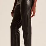 Abercrombie & Fitch Abercrombie SHORT 90’s Straight Ultra High Rise Vegan Leather Black Pants 12 Photo 3