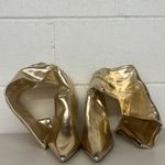 Franco Sarto  sz8 Alta vintage nostalgic gold heeled boots calf sexy pointed toe Photo 2