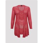 Torrid  Pointelle Cardigan Open Front Sweater Berry Pink Size 5X NWTS Photo 4