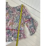Loft Black Ruffled Peasant Blouse & FEVER Floral Bell Sleeve Top Bundle Size L Photo 8