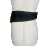 Vintage Sandy Duftler Belt Size Small Black Velvet Statement Dynasty Gold Emblem Photo 7