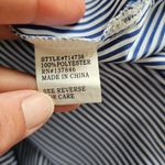 Roommates  Blue Striped Button-Down with Floral Embroidery Size Large Photo 5
