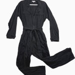 Good American  Jumpsuit Womens 4 Black Utility Belted Zip Front Coverall Photo 0