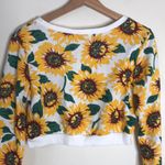 Wet Seal  sunflower all over print long sleeve crop top shirt size medium Photo 7