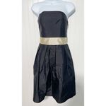 Anthropologie  Wasabi Rosanna Silk Strapless Mini Dress‎ Formal Black Cream XS Photo 1