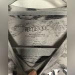 Beetlejuice Black and Grey Tie Dye Sparkly Graphic Crop Top Large Photo 3