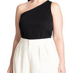 Eloquii New! One Shoulder Bodysuit black, women plus size 18/20 Photo 0