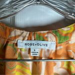 Rose + Olive Orange/Yellow/Green Print Sleeveless Blouse size S Photo 1