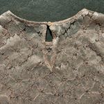 Chelsea28  Women’s Small Pink Floral Crochet Blouse Short Sleeve Casual Photo 4