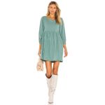 Free People  A-Line Relaxed Babydoll Dress Slouchy Sleeve Gauze Green size XS Photo 1