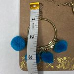 Shiraleah  CHICAGO Zola Turquoise Blue Earrings Boho Gypsy Pom Hoops NWT Photo 3