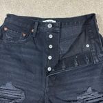 RE/DONE  Women's Black High Rise Jean Shorts Distressed Casual Denim Size 27 Photo 2