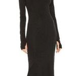 Helmut Lang Back Cutout Long Sleeve Midi Dress Black Women's S Ribbed Photo 0