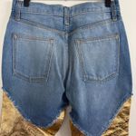 BRANDON MAXWELL The Cortlandt Denim Pant W/ Metallic Leather Combo Size 29 New Blue Photo 7