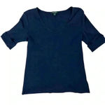 Ralph Lauren Lauren  Navy Scoop Neck Blouse- Size Medium Photo 0