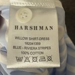 Harshman Willow Stripe Long Sleeve Blue White Cotton Shirtdress Womens Small Photo 11