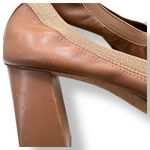 Tory Burch  Womens Jolie Brown Leather Elastic‎ Trim Cap Toe Block Heel Pumps 7M Photo 5