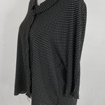 ZARA Polka Dot Button Down Keyhole Back Collared Blouse Black White Size Small Photo 5