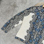 Intiwara 100% Alpaca Nordic Cardigan Sweaters Zip Front Longsleeve Handmade XL Blue Photo 2