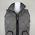 J.Crew  Monochrome Black & White Herringbone Quilted Puffer Vest Size Small Photo 2