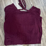Aerie  Plum Long Sleeve Open Back Tee Photo 0