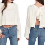 Free People Walking in Hueco Textured Ivory Split Back Boho Top Size XS Photo 1