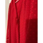 The Limited  Red Swiss Dot Sheer Bow Tie Neck Blouse XL Womens Career Work Blouse Photo 1