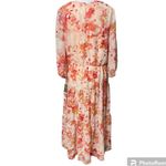 Melonie MIDI Dress NEW Medium Fall Floral Long Sleeve V Neck Tiered Sundress Photo 1