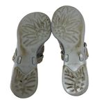 Jack Rogers Georgica Silver Gold Medallion Whip Stitch Leather Jelly Sandals 8 Photo 6