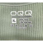 OQQ Bodysuit Sexy Ribbed One Piece Square Neck Women's XL Green EUC Photo 1