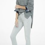 EXPRESS Gray Marled Extreme Hi-lo Hem Turtleneck Sweater Photo 3