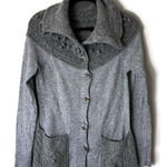 Anthropologie Anthro Sleeping On Snow Wool Thick Chunky Knit Hoodie Sweater Cardigan Small Photo 0