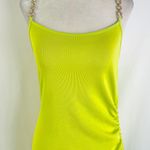 Pretty Little Thing New  Chain Strap Ribbed Ruched Asymmetric Dress Lime Size 8 Photo 6
