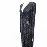XScape  | Black Sequin Long Sleeve Surplus Evening Dress Gown. Photo 7