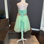 Women’s Green Short Homecoming Prom Party Dress Sweetheart Corset Back Size 12 Photo 3
