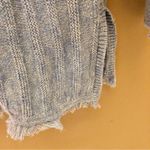 J Jill Fringe Knit Button Back Marled Tunic Sweater Blue Medium Photo 4