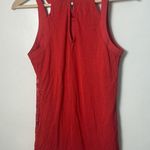 EXPRESS Tank Womens Lace Overlay Red Sleeveless Top Office Holiday Party Classy Photo 2