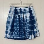 Madewell Indigo Shibori Tie Dye Linen Skirt Women's Blue A-Line Side Zip Boho 0 Photo 2