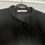 Larry Levine  Vintage Black Wool Trench Coat Full Length Coat Velvet Size 14 Photo 5