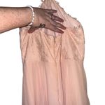 Lulu’s Women's Pink Chiffon Maxi Dress M Halter Formal Lace Detail Size M Photo 1